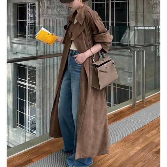 Pixie market faux suede trenchcoat - Picture 8 of 9